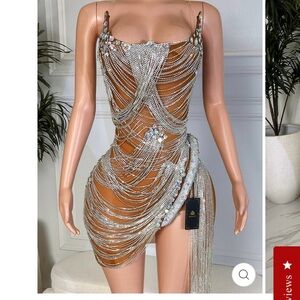 Glamorous Silver Chain Mini Dress